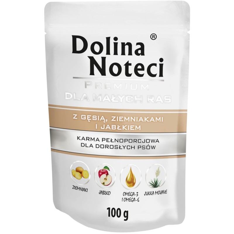 DOLINA NOTECI Premium Małe Rasy - Gęś z ziemniakami i jabłkiem (saszetka) 12x 100g