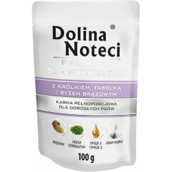 DOLINA NOTECI Premium Małe Rasy - Królik z fasolką i ryżem brązowym (saszetka) 24x 100g