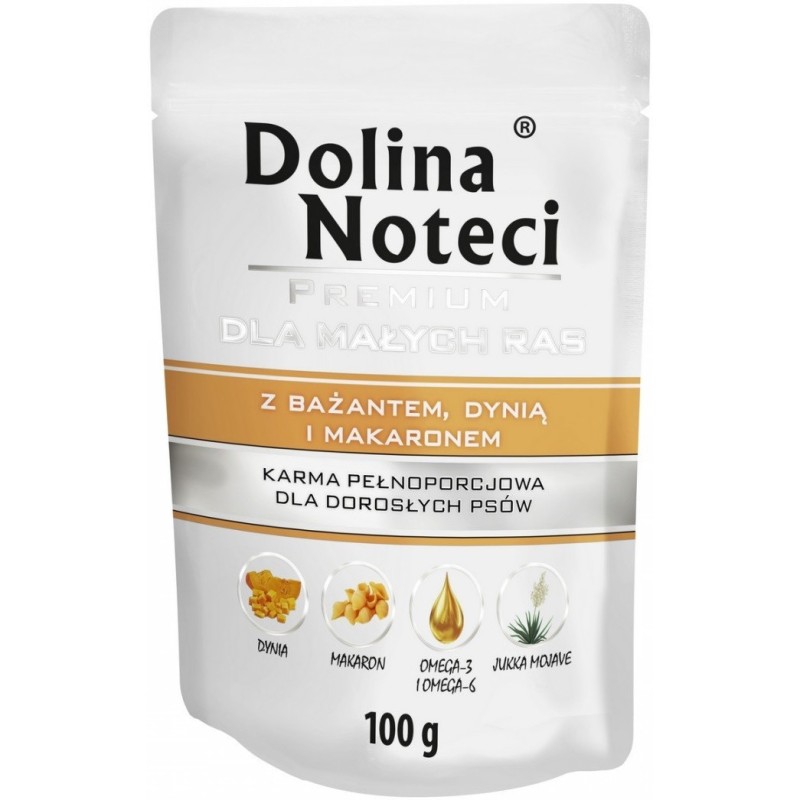 DOLINA NOTECI Premium Małe Rasy - Bażant z dynią i makaronem (saszetka) 12x 100g