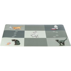 TRIXIE Podkładka pod miski dla kota Patchwork 44 x 28cm - szara