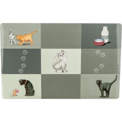 TRIXIE Podkładka pod miski dla kota Patchwork 44 x 28cm - szara