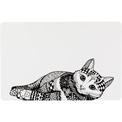 TRIXIE Podkładka pod miski dla kota Zentangle 44 x 28cm - biało/czarna