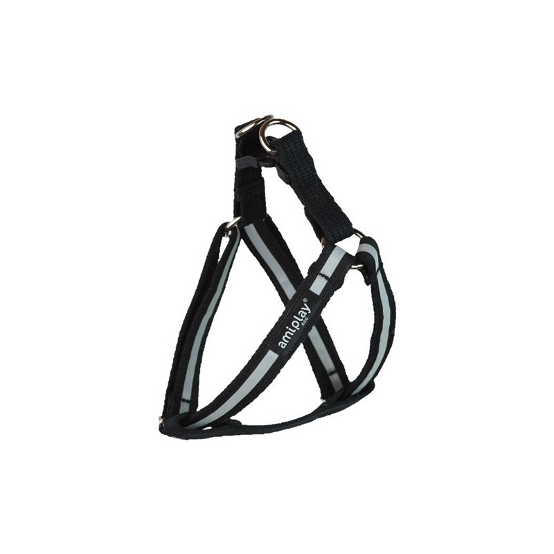 AMIPLAY Szelki regulowane Cotton Shine - Czarne XL