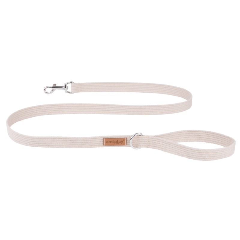AMIPLAY Smycz Cotton - Beżowa L