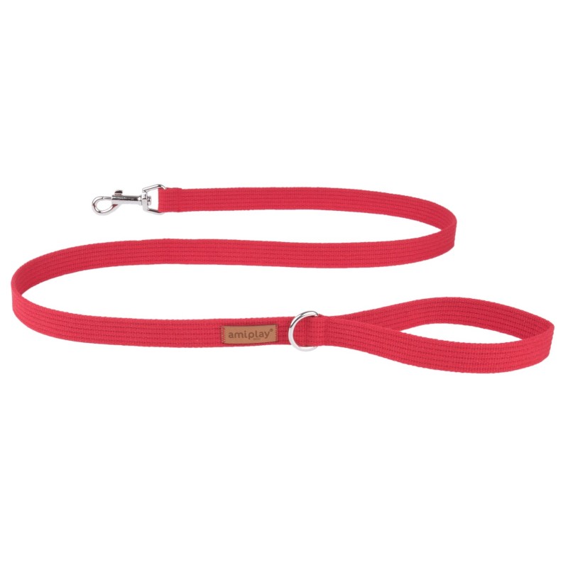 AMIPLAY Smycz Cotton - Czerwona S