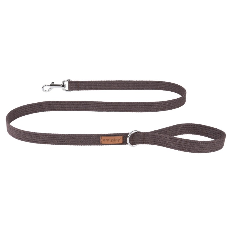 AMIPLAY Smycz Cotton - Brązowa XL