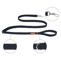 AMIPLAY Smycz regulowana Easy Fix Cotton - Czarna M