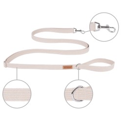 AMIPLAY Smycz regulowana Easy Fix Cotton - Beżowa L