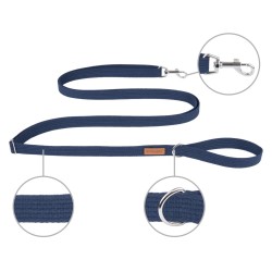 AMIPLAY Smycz regulowana Easy Fix Cotton - Granatowa L