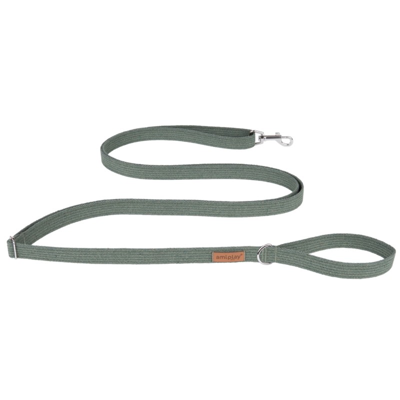 AMIPLAY Smycz regulowana Easy Fix Cotton - Khaki M