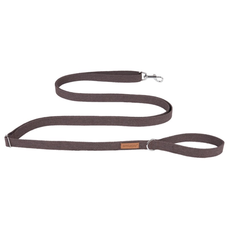 AMIPLAY Smycz regulowana Easy Fix Cotton - Brązowa M