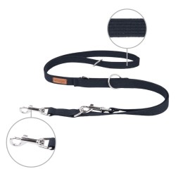AMIPLAY Smycz regulowana 6 in 1 Cotton - Czarna L