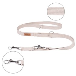 AMIPLAY Smycz regulowana 6 in 1 Cotton - Beżowa M