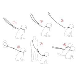 AMIPLAY Smycz regulowana 6 in 1 Cotton - Khaki M