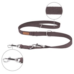 AMIPLAY Smycz regulowana 6 in 1 Cotton - Brązowa S