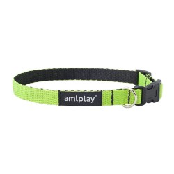 AMIPLAY Obroża regulowana Twist - Zielona L (35-50 x 2cm)