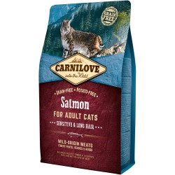 CARNILOVE CAT Grain-Free Salmon Sensitive & Long Hair - Łosoś 6 kg