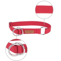 AMIPLAY Obroża półzaciskowa Cotton - Czerwona XXL (45-85 x 3 cm)