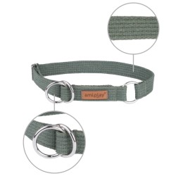 AMIPLAY Obroża półzaciskowa Cotton - Khaki M (26-40 cm x 2 cm)