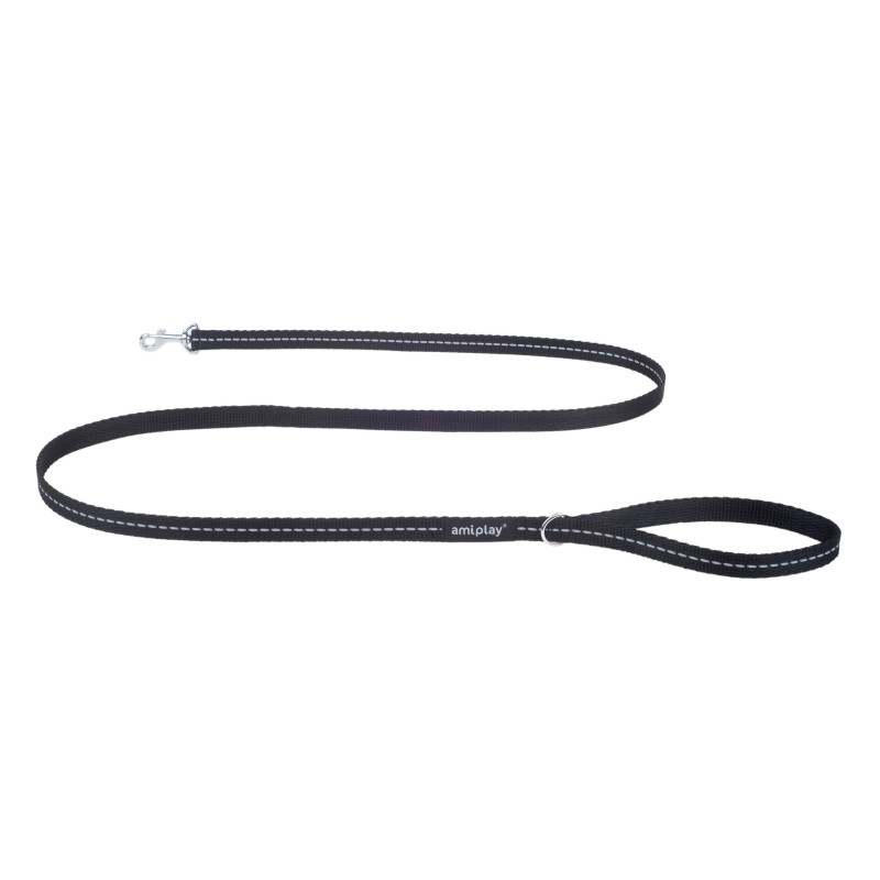 AMIPLAY Smycz Reflective 150cm - Czarna L