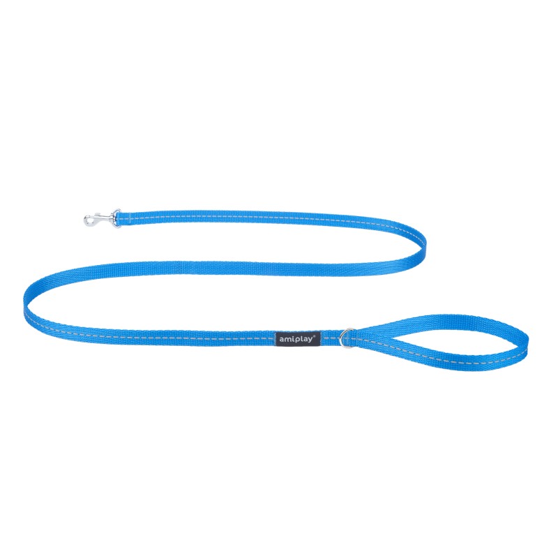 AMIPLAY Smycz Reflective 150cm - Niebieska XL