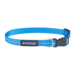 AMIPLAY Obroża regulowana Reflective - Niebieska M (25-40 x 1,5cm)