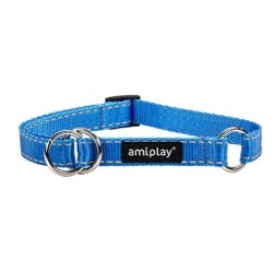 AMIPLAY Obroża półzaciskowa Reflective - Niebieska L (35-50 [b] x 2cm)