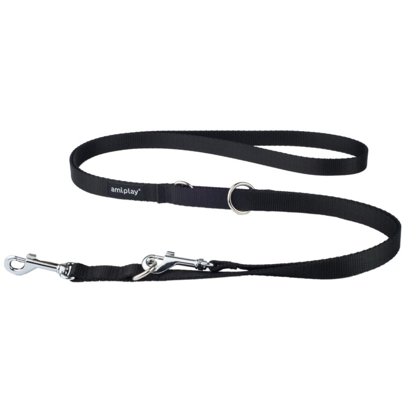 AMIPLAY Smycz regulowana 6 in 1 Basic - Czarna L