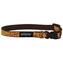 AMIPLAY Obroża regulowana Wink - Brązowa S (20-35 x 1cm)