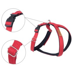 AMIPLAY Szelki regulowane Grand Soft Cotton - Czerwone M