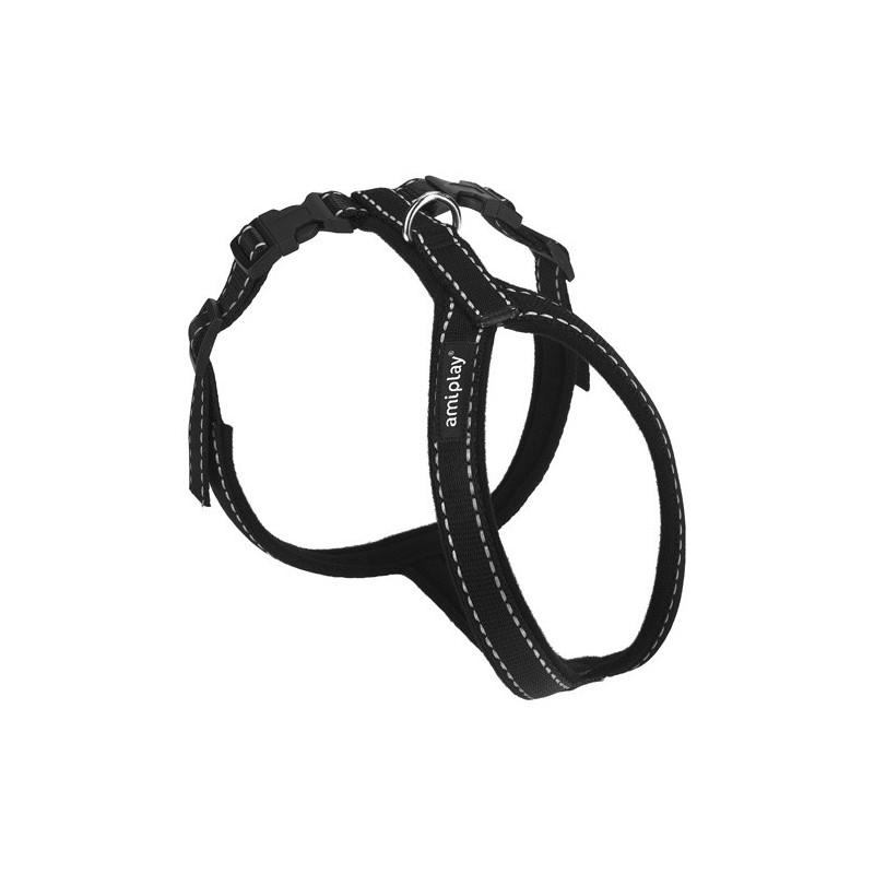 AMIPLAY Szelki regulowane Grand Soft Reflective - Czarne XS