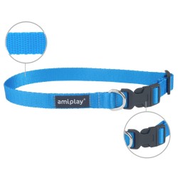 AMIPLAY Obroża regulowana Basic - Niebieska XL (45-70 x 2,5cm)