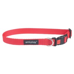 AMIPLAY Obroża regulowana z blokadą Basic - Czerwona XL (45-70 x 2,5cm)