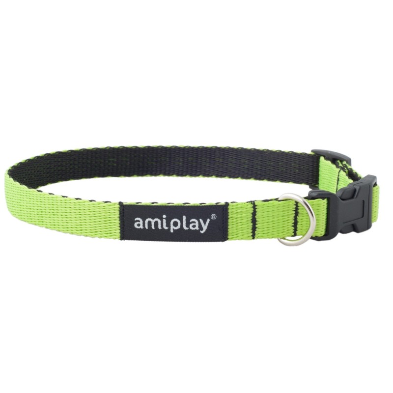 AMIPLAY Obroża regulowana Twist - Zielona L (35-50 x 2cm)