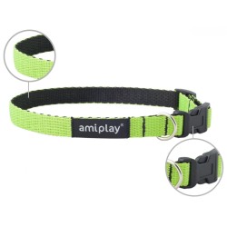 AMIPLAY Obroża regulowana Twist - Zielona L (35-50 x 2cm)