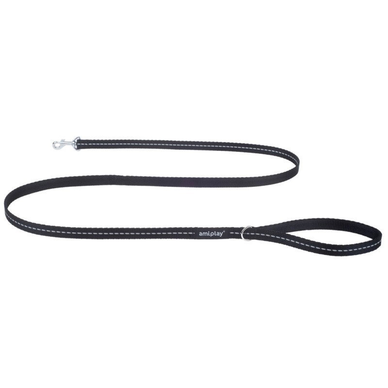 AMIPLAY Smycz Reflective 150cm - Czarna XL