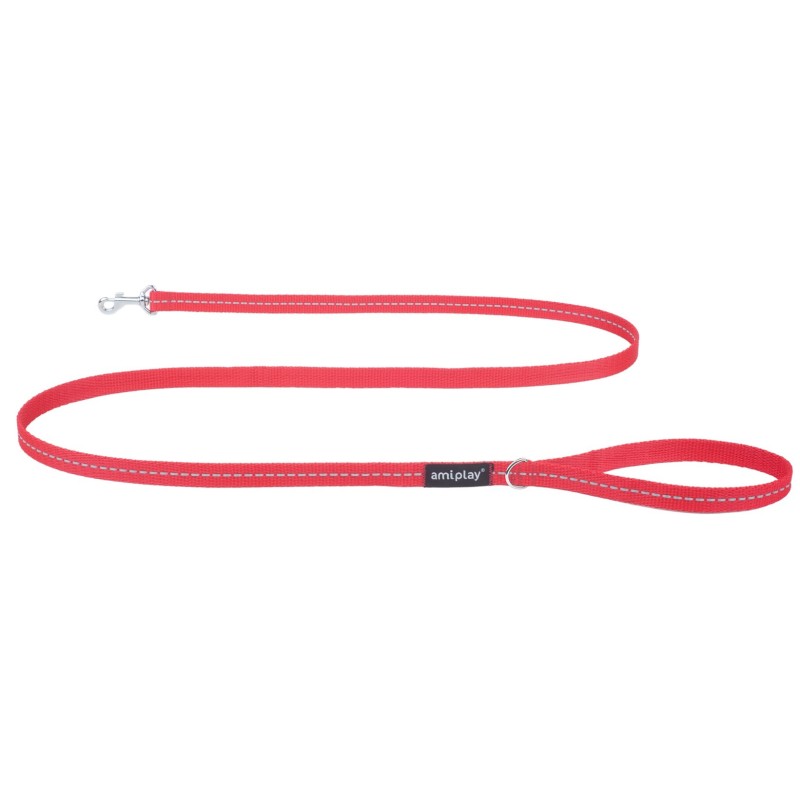 AMIPLAY Smycz Reflective 150cm - Czerwona XL