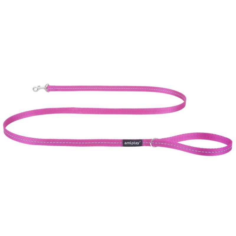 AMIPLAY Smycz Reflective 150cm - Różowa L