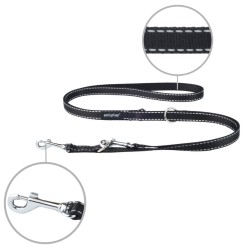 AMIPLAY Smycz regulowana 6 in 1  Reflective 100-200 cm - Czarna XL