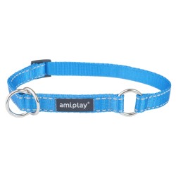 AMIPLAY Obroża półzaciskowa Reflective - Niebieska L (35-50 [b] x 2cm)