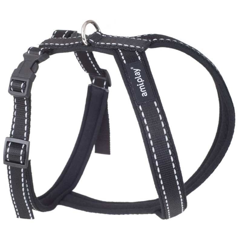 AMIPLAY Szelki regulowane Grand Soft Reflective - Czarne XS