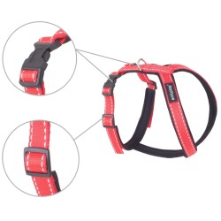 AMIPLAY Szelki regulowane Grand Soft Reflective - Czerwone M