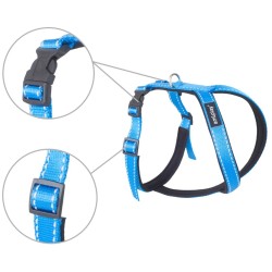 AMIPLAY Szelki regulowane Grand Soft Reflective - Niebieskie XXL