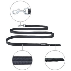 AMIPLAY Smycz treningowa bez rączki Rubber 200 cm - Czarna S-M