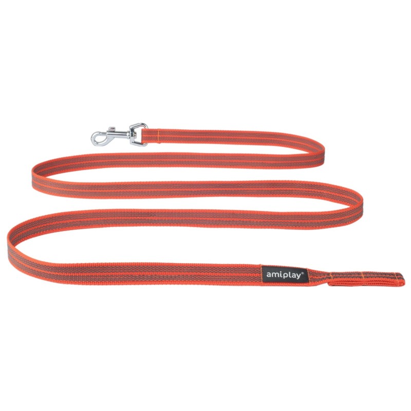 AMIPLAY Smycz treningowa bez rączki Rubber 200 cm - Pomarańczowa S-M