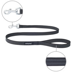 AMIPLAY Smycz Rubber 120cm - Czarna S-M