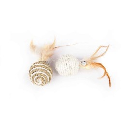 DINGO Piłki ECO dla kota z sizalu i trawy morskiej 2szt.