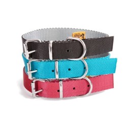 DINGO Obroża Twilight Silver (pojedyncza taśma) - bordowa 2cm x 50cm