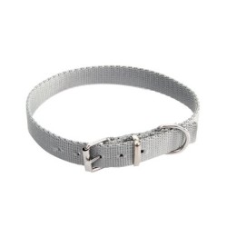 DINGO Obroża z metalowym zapięciem - szara 1cm x 30cm