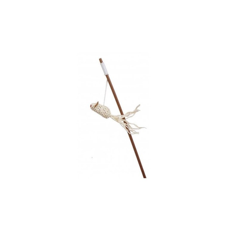 COMFY Zabawka Gaia - wędka z myszką z dzwonkiem 40cm